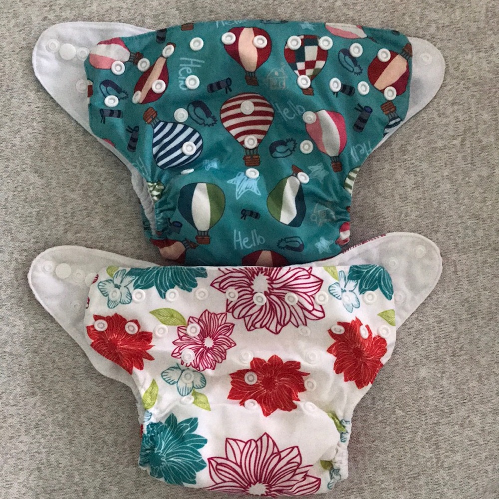 2 pack Alva pocket cloth diapers